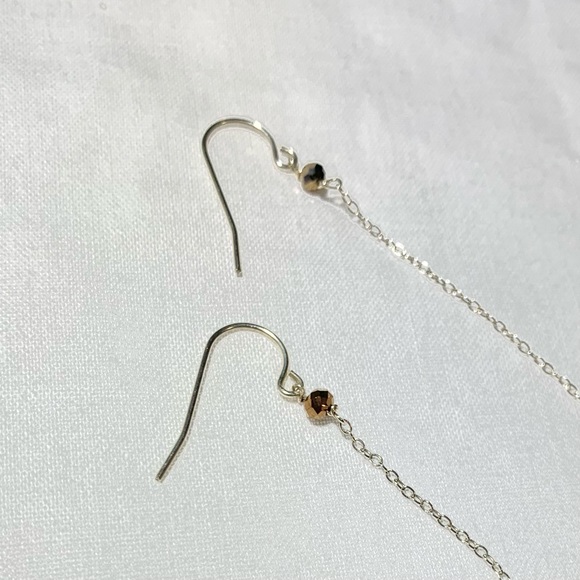 Sterling Cathedral Drops w crystal dangle Earrings - Picture 5 of 6